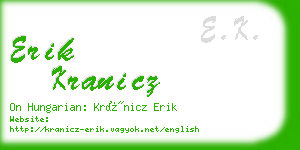 erik kranicz business card